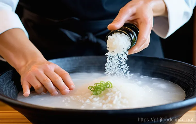 일식조리사 실기 시험 체크리스트 - **Prompt 1: The Soul of Sushi - Perfect Rice and Dashi Preparation**
    A close-up, high-definition...